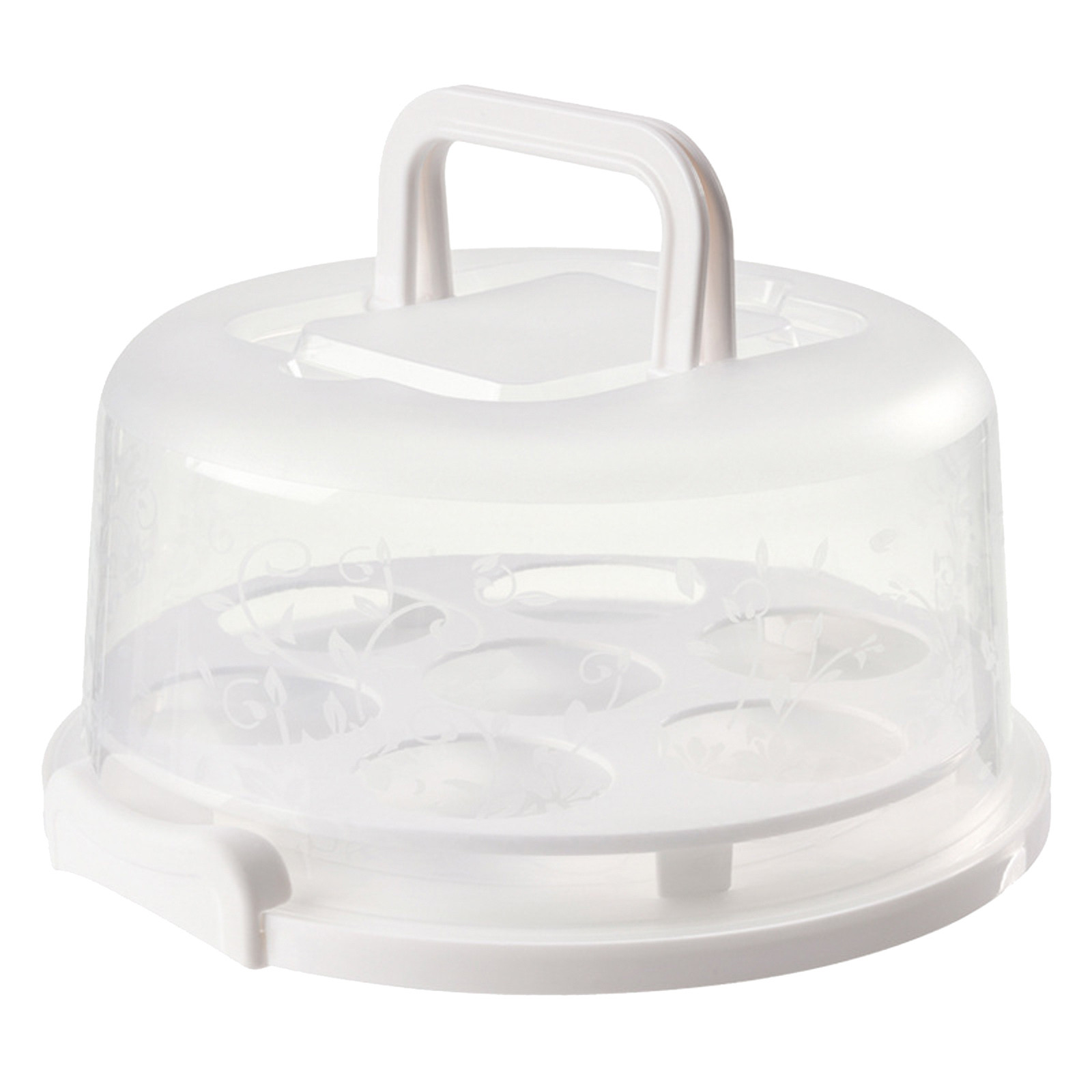 NKBBCU Bakeware Bakeware Sets Clearance Cake Container Plastic Cover Lid Cake Cupcake Holder Portable Round Two Sided Base For Cookies Fruit Etc White
